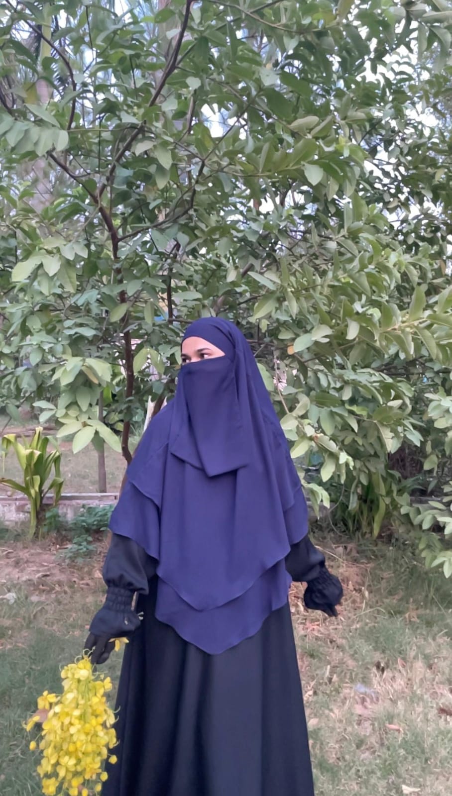 Double Layer Khimar - Blue