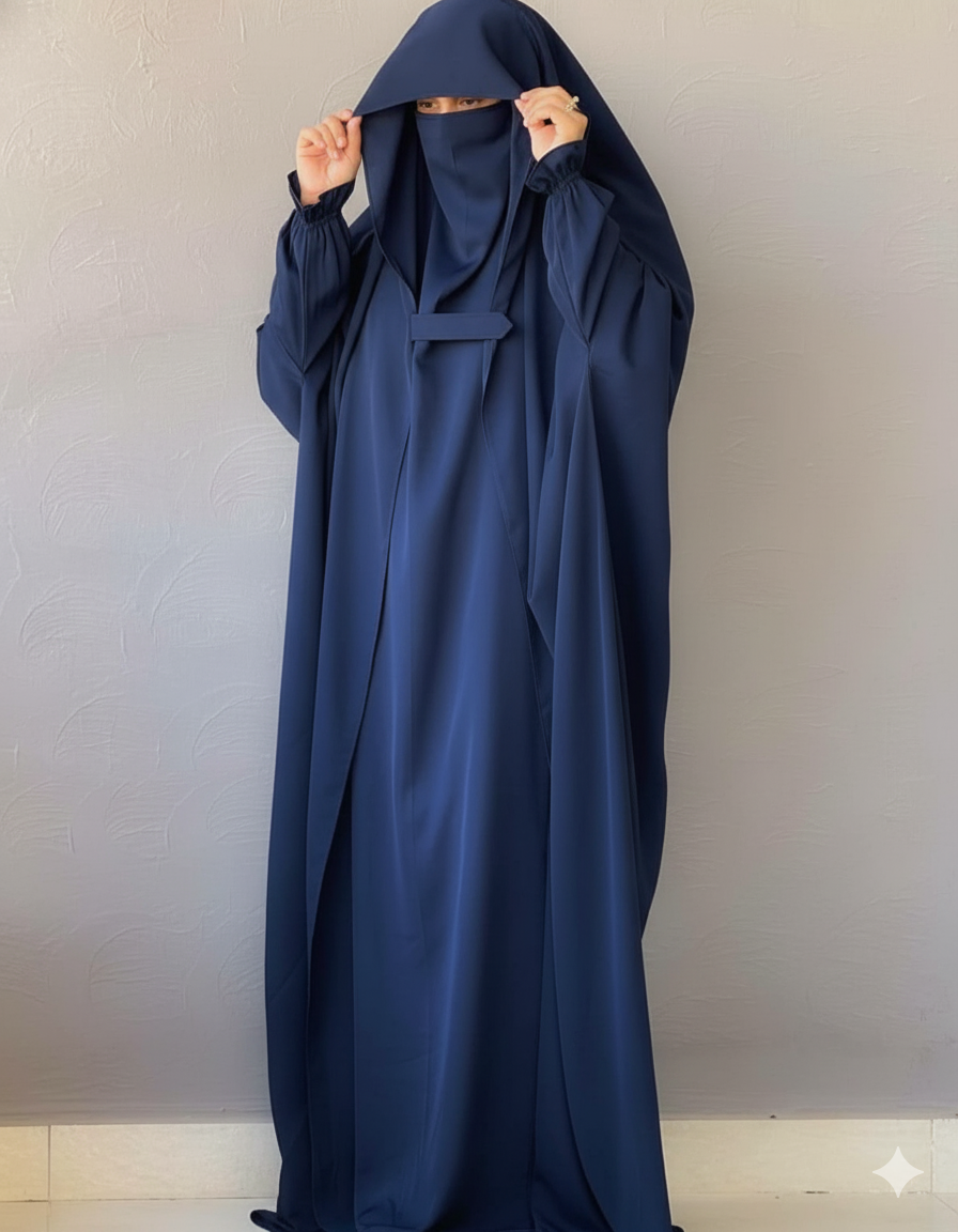 Premium Full-Length Saudi Jilbab made from soft Saudi Nidah fabric – modest wear for women by Womeo Fashions.