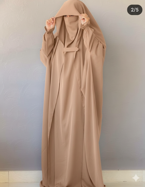 Premium Full-Length Saudi Jilbab made from soft Saudi Nidah fabric – modest wear for women by Womeo Fashions.