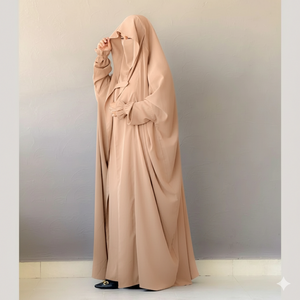 Premium Full-Length Saudi Jilbab made from soft Saudi Nidah fabric – modest wear for women by Womeo Fashions.