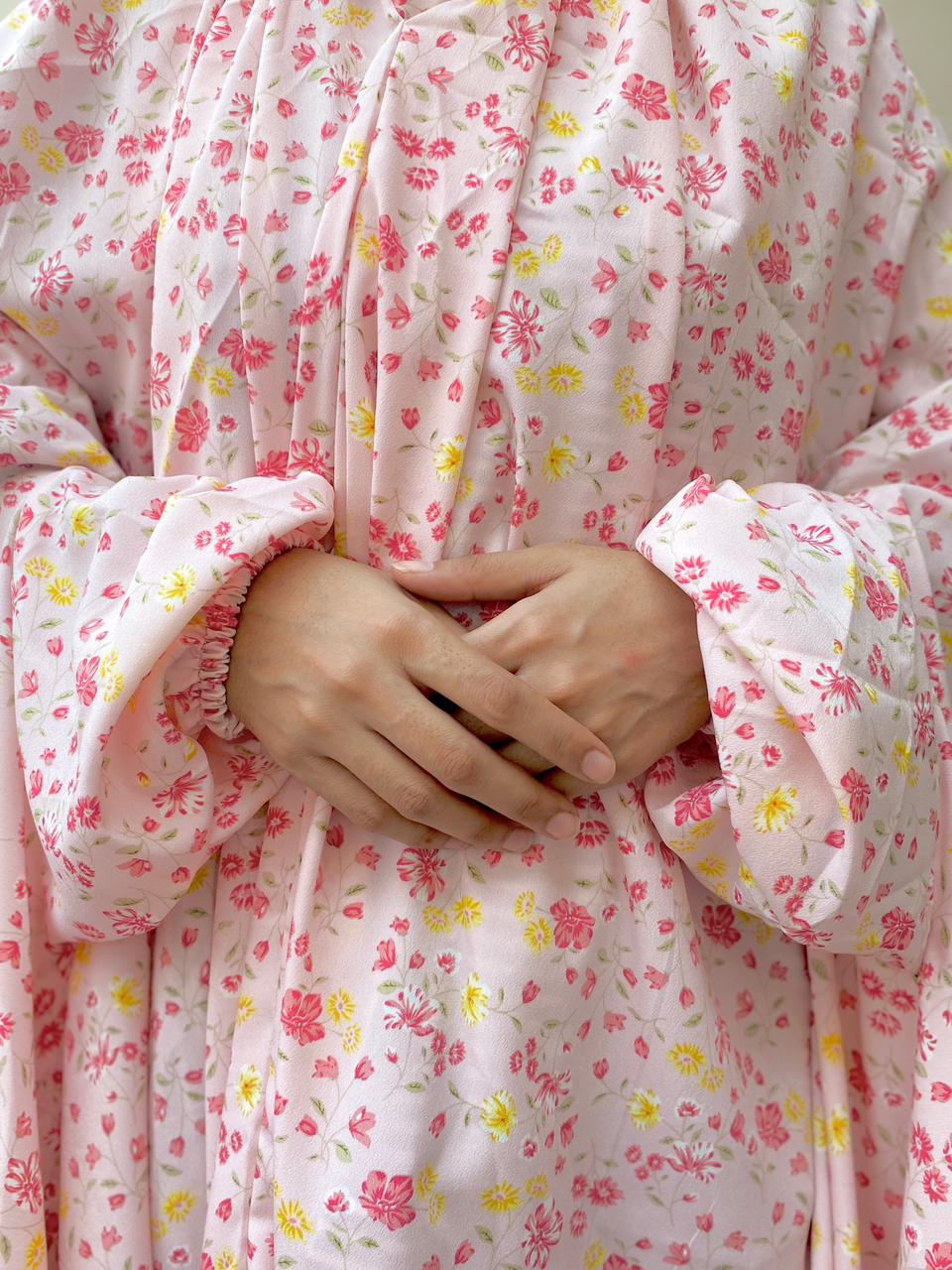 Premium Namaz Chadar - Peach Flower