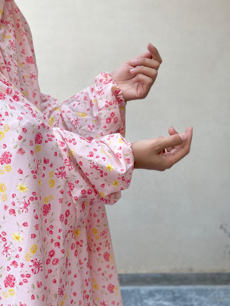 Premium Namaz Chadar - Peach Flower