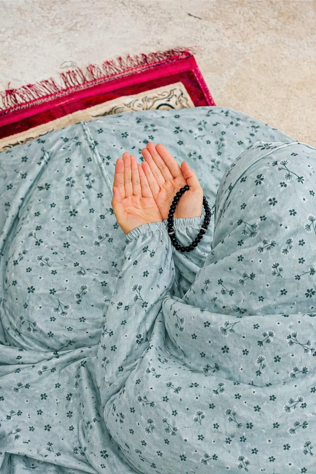 Namaz Chadar - Full-Coverage Prayer Shawl - Aqua Marine