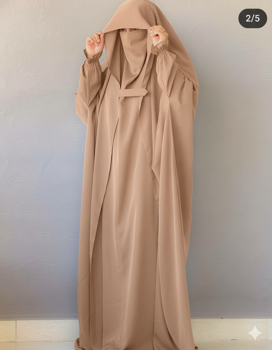 Premium Full-Length Saudi Jilbab made from soft Saudi Nidah fabric – modest wear for women by Womeo Fashions.