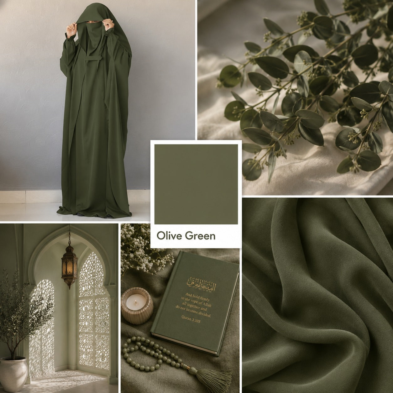 Saudi Jilbab - Olive Green