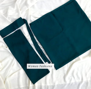 Dark green chiffon hijab with matching Saudi niqab 2-piece set – Womeo Pakistan