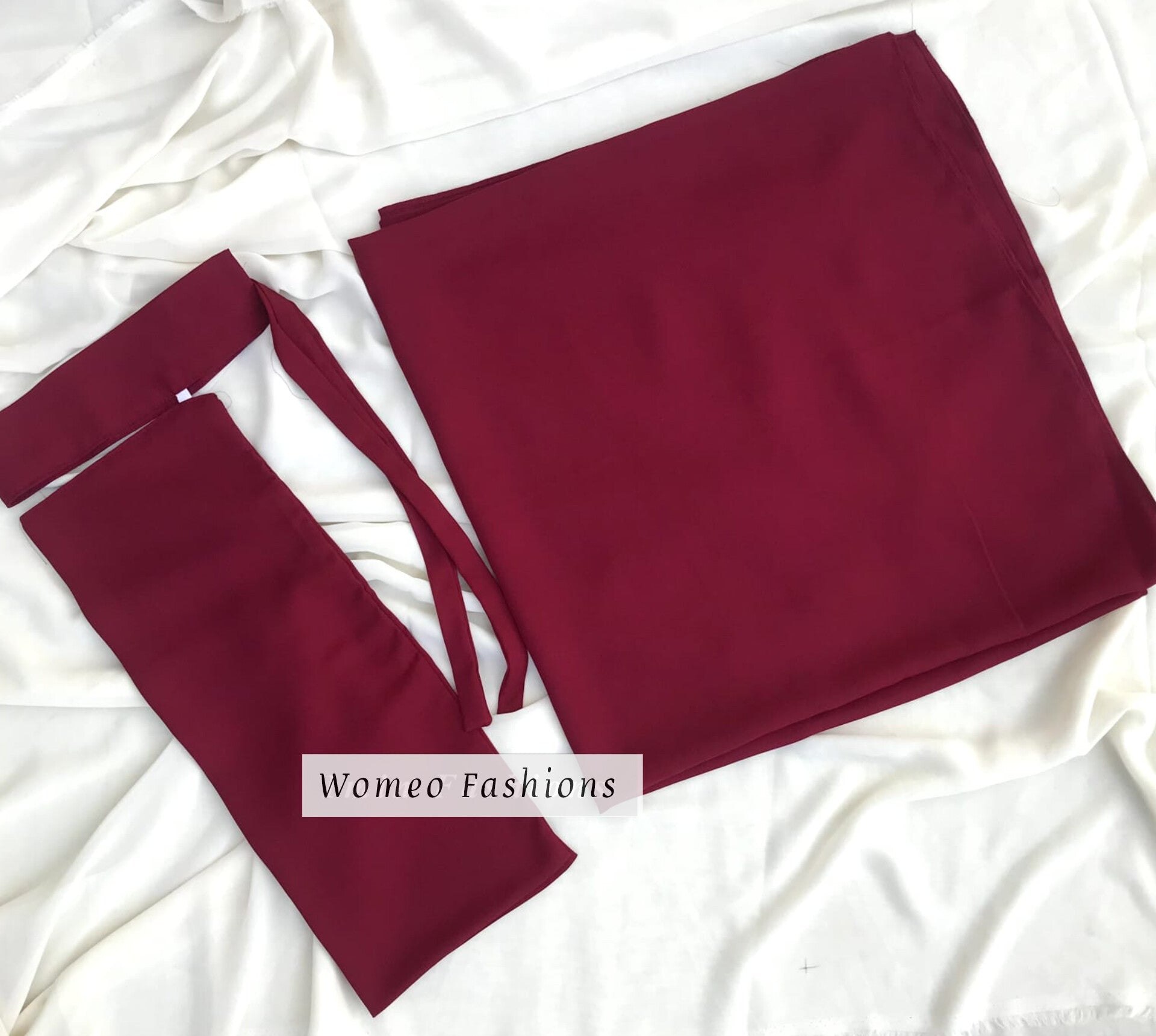 Premium maroon chiffon hijab and Saudi niqab 2-piece collection – Womeo Pakistan